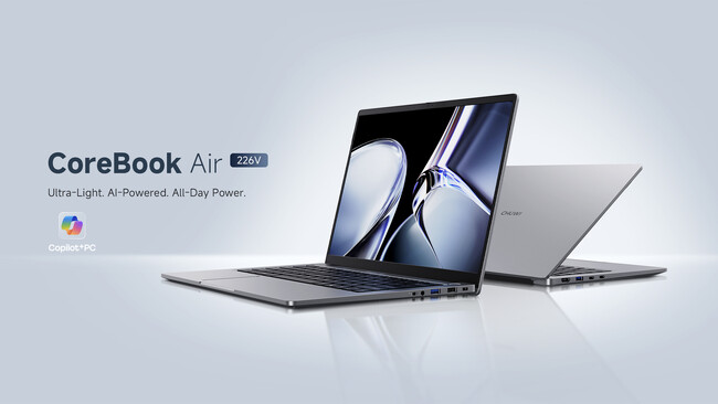 CHUWI、Intel Lunar Lake搭載の14型AI PC「CoreBook Air」新発売！2.8K・120Hz液晶＆1.2kg軽量ボディ