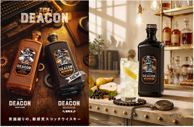 スコッチ・ウイスキーの常識を覆すブランド「ザ・ディーコン」よりフルーティーで繊細なスモーク感が際立つ新商品 「ザ・ディーコン ブラック」が10月19日(月)より発売
