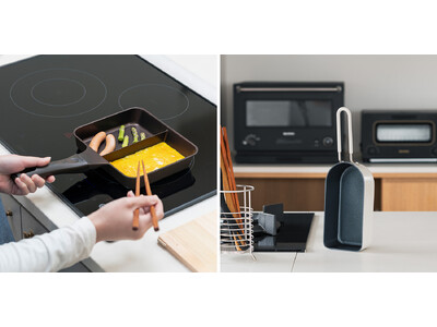 【KEYUCA】朝のお弁当づくりの4つの“面倒”を減らす。2品同時調理で時短を叶える「仕切り付きフライパン」が新発売