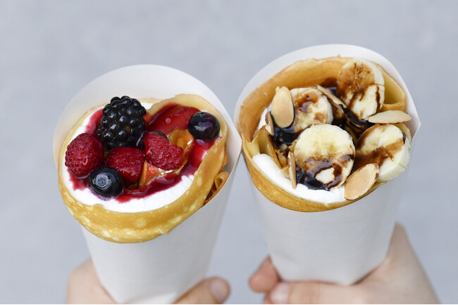国産米粉をブレンドしたもちもち生地×北海道産生クリームホイップ！「フォレスティコーヒー　愛甲石田店」にて、８月１７日（月）からクレープ販売を開始
