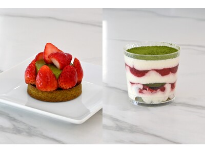 【nana’s green tea】自由が丘店限定、栃木県産苺「とちあいか」を使用　抹茶と合わせた春の限定スイーツ2種が3月1日より登場