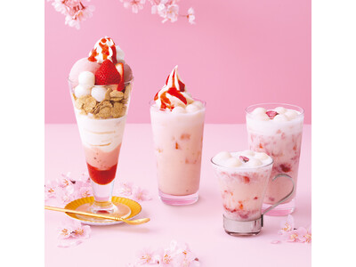 【nana's green tea】桜とストロベリーの春色スイーツとドリンク　春を告げる季節限定メニュー　2/15～販売開始