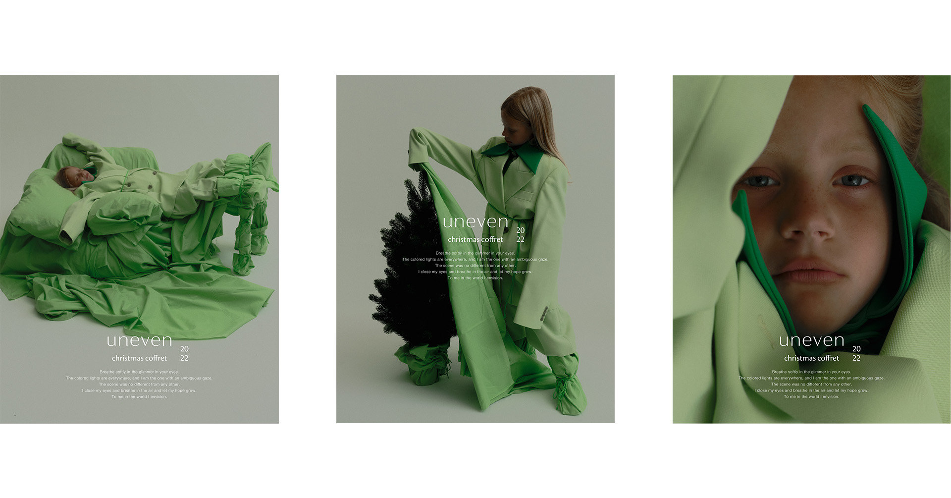 コスメブランド「uneven」が、ブランド初となるクリスマスコフレを11月7日より予約受付開始。アイパレット、マスカラ、リップバームの3点セットを限定BOXで販売。