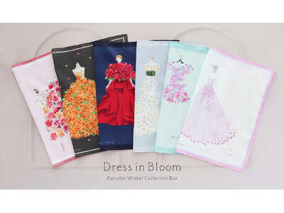 「花を贈るように」をテーマにしたハンカチーフ「Dress in Bloom」秋冬コレクションが登場！全6柄を月替わりで発売