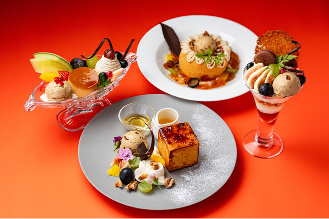 見た目がまるでモンブランなメープル香るふわふわ“シフォンケーキ”やナッツの食感がアクセントの“秋パフェ”など、どれにしようか迷う秋のスイーツ全4品「実りの秋フェア」～ラウンジ サウスコート～