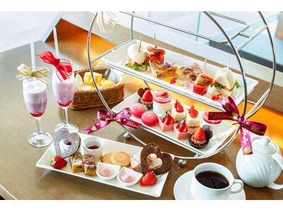 苺とチョコが誘う、ときめきのバレンタインアフタヌーンティー！限定チョコレートドリンクやフレーバーティーで贅沢な午後を！「バレンタインアフタヌーンティー」