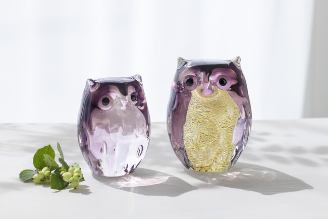 津軽びいどろ「ふくろう」シリーズに約4年ぶりの新色「紫暮」、本日11月28日発売