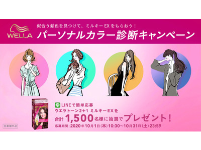 WELLA JAPAN LINE公式アカウントにてパーソナルカラー診断をしてウエラトーン 2 1 ミルキー EXが当たるプレゼントキャンペーン開始
