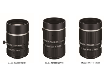 1.1型センサー対応、24メガピクセル　φ43mmコンパクト マシンビジョン用レンズ3機種発売