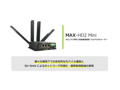 4G/LTEで同時に3回線通信できるマルチSIMルーター「MAX-HD2 Mini」