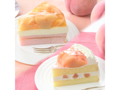 【銀座コージーコーナー】キラキラ＆ぷるるん♪　桃ゼリーが印象的な「桃涼みケーキ」、 とろける果肉を味わう「白桃のショート」、人気の桃スイーツを発売！