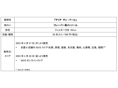 IQOS ILUMA（イルマ）専用たばこスティック「TEREA (テリア) 」から