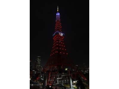 東京タワーが大谷翔平選手所属のエンゼルスカラーに点灯！