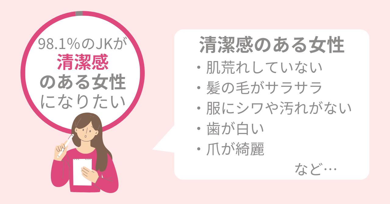 【女子高校生に調査】98.1％のJKが清潔感のある女性になりたい！チェックするべきポイントを紹介