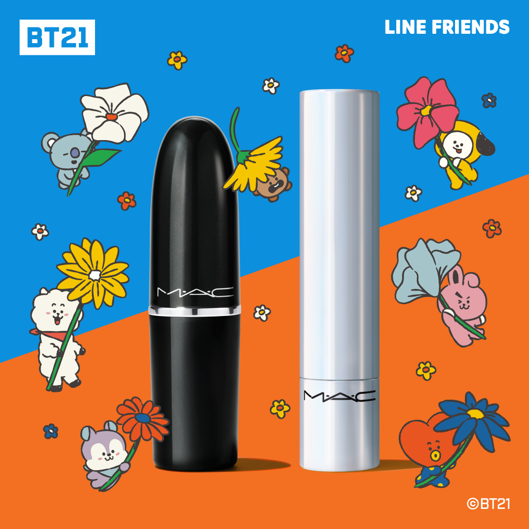【M・A・C】M・A・CのためにデザインされたBT21キャラクターで人気リップ製品を着せ替え