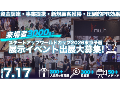 【スタートアップワールドカップ2026東京予選】 2026年も展示イベント開催決定！出展企業募集開始！