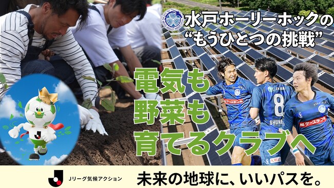 【Jリーグ気候アクション 活動映像公開】水戸ホーリーホックのもうひとつの挑戦「電気も 野菜も 育てるクラブへ」
