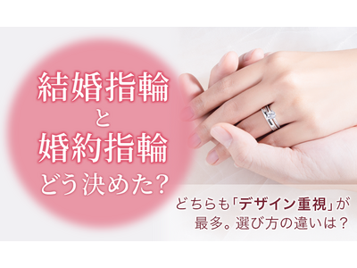 【結婚指輪と婚約指輪どう決めた？】どちらも「デザイン重視」が最多。 選び方の違いは？