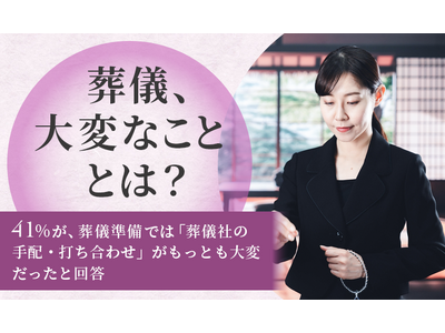 【葬儀、大変なこととは？】41％が、葬儀準備では「葬儀社の手配・打ち合わせ」がもっとも大変だったと回答