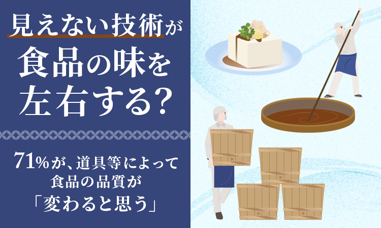 「見えない技術」が食品の味を左右する？71%が、道具等によって食品の品質が「変わると思う」