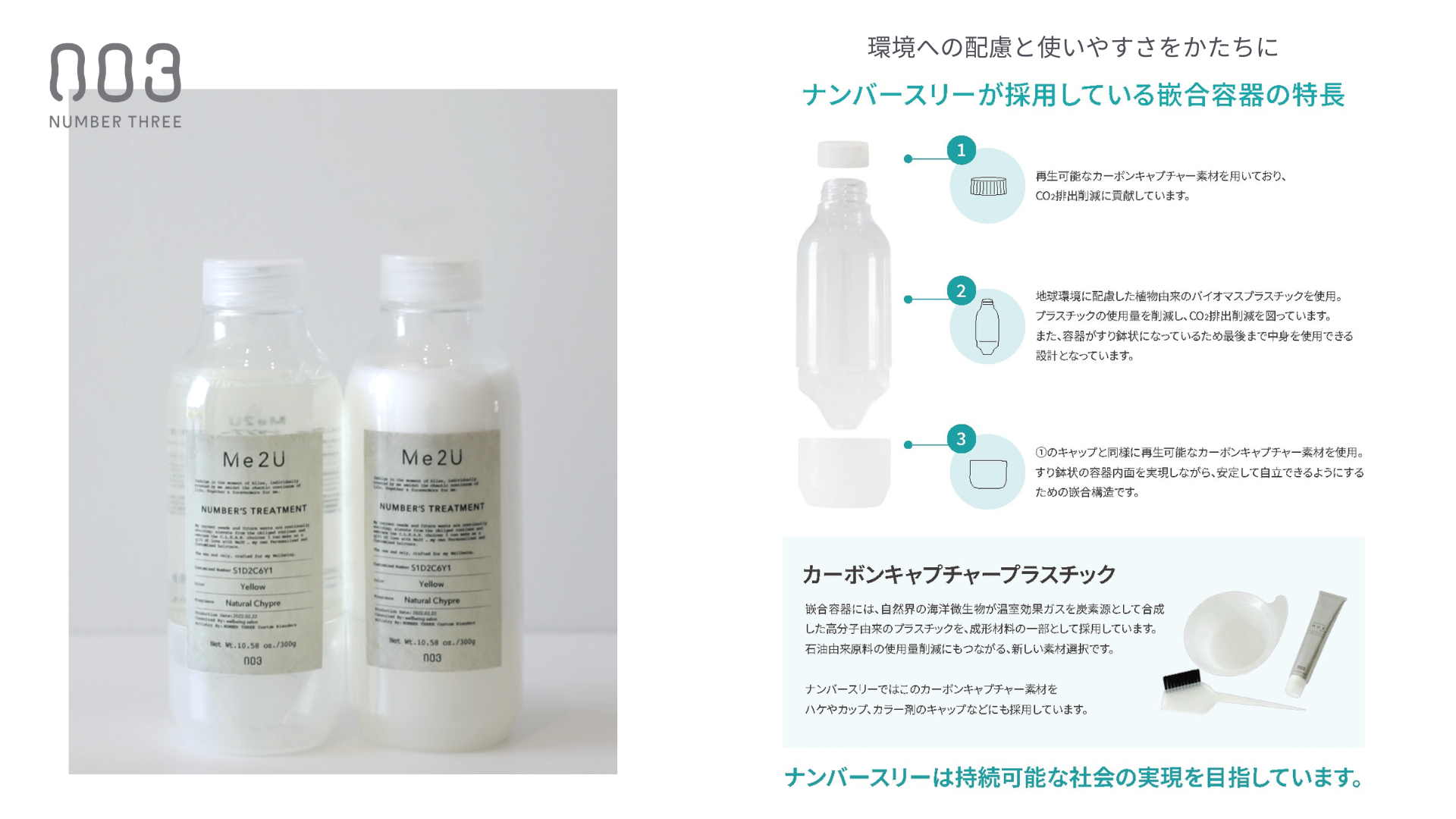 中身だけでなく、容器にも環境への配慮を。ナンバースリーが新たに採用した「嵌合容器」