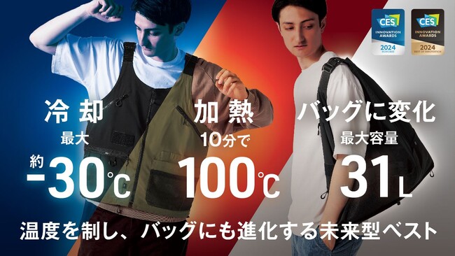 もう「暑い、寒い、重い」は過去になる。CES受賞技術搭載。温冷変形ウェアで未来へ【未来型ベスト TEMPO GEAR(テンポギア)】のプロジェクトがマクアケにて開始！