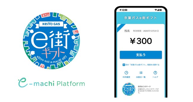 「e街プラットフォーム(R)」で発行・運用される「京葉ガスe街ギフト」が京葉ガスの独自ポイント「がすたんポイント」の交換先商品に採用