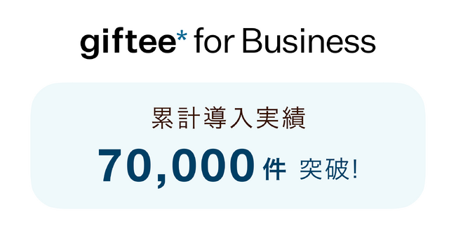 「giftee for Business」の導入案件数が累計70,000件を突破