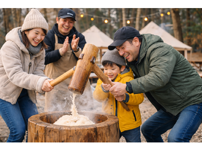 【愛知県一宮市】グランピング施設が仕掛ける冬の和体験！1月の土曜限定、宿泊・BBQ利用者無料の餅つき体験～ウッドデザインパークいちのみや-紡-～