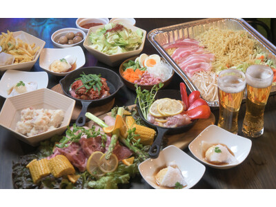 【名古屋・栄駅徒歩1分／最大100名】冬でも暖かい完全屋内BBQ場に“BBQサカバコース”が新登場【BBQ＋居酒屋メニュー＋飲み放題で4,500円～】