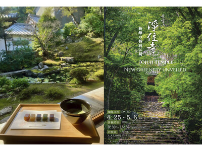 【土日祝限定】京都「浄住寺」新緑の特別公開にて、京菓匠「鶴屋吉信」の和菓子をご提供いたします。