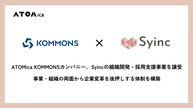 ATOMica KOMMONSカンパニー、Syincの組織開発・採用支援事業を譲受