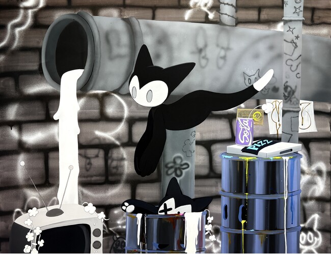 モノクロームの世界観で多くのファンを魅了する現代アーティストLOTTA氏の個展"DOWN THE ALLEYWAY"をバーニーズ　ニューヨーク銀座本店で開催！