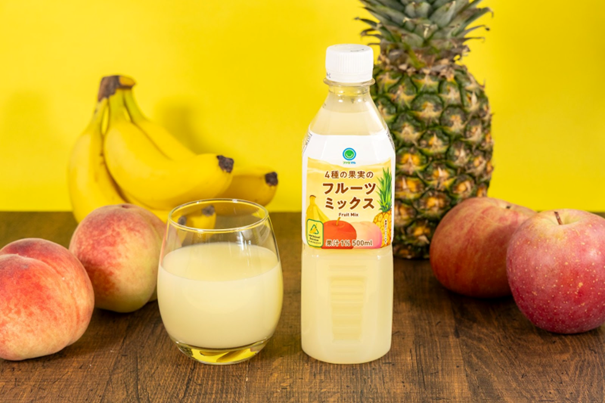 年間約17万本の捨てられてしまうバナナを救出！ もったいないバナナを使用した4種の果実と国産ミルクの「フルーツミックス500ml」