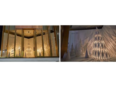 東急プラザ銀座にDemold（ディモールド）が制作担当した 江戸切子モチーフのクリスマスツリーを展示