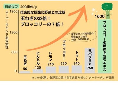 紫外線を浴びる季節に。ブロッコリー多糖体エキス、他の野菜と比べても活性酸素消去能が高い！　～生のブロッコ...