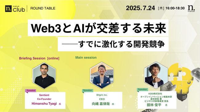 【7月24日開催】国内最大級・法人向けWeb3ビジネスコミュニティ「N.Avenue club」ラウンドテーブルのトライアル参加枠募集