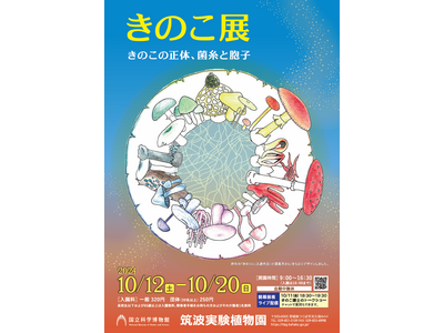 【国立科学博物館 筑波実験植物園】企画展「きのこ展～きのこの正体、菌糸と胞子～」開催のご案内