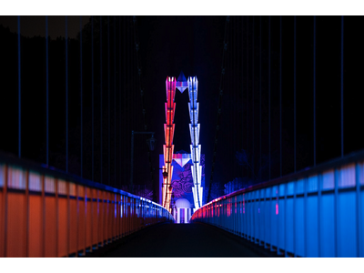 和風月名に沿って夜空を彩る。stuが茨城県常陸太田市の竜神大吊橋の照明演出をプロデュース