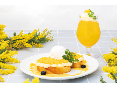 春限定『ミモザフレンチトースト』発売！クリームチーズカスタードとサクサククランブルをのせて