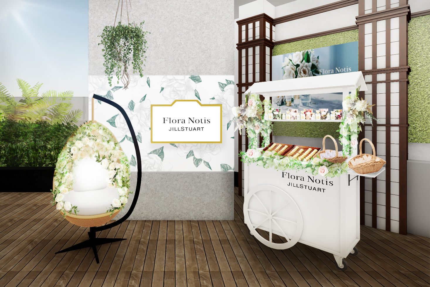 【フローラノーティス　ジルスチュアート】カフェで香りが体験できる贅沢な空間。表参道「Cafe＆Dining ZelkovA」でポップアップイベント『Fragrant Garden Party』を開催
