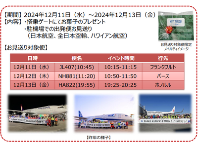 -クリスマスシーズン恒例イベント-TeamNRTによる出発便のお見送り