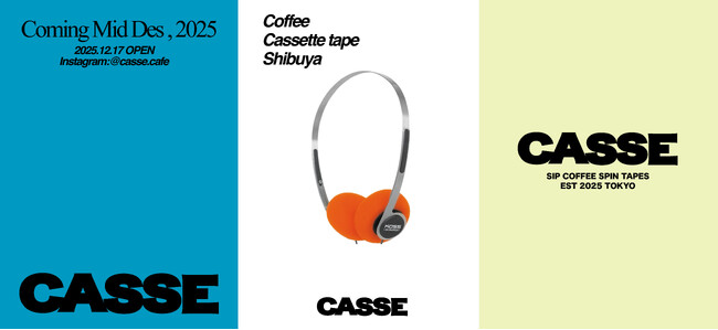 日本初 カセットテープカフェ『CASSE（カッセ）』が渋谷に誕生。レコードカフェRECOCO姉妹店として2025年12月17日グランドオープン！