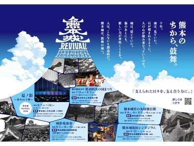 熊本地震から10年。復旧・復興を振り返る四季イベント『熊本城REVIVAL2026』この度、夏企画として熊本城を彩る夏季限定の”特別ライトアップ”を8月7日（金）より開催！
