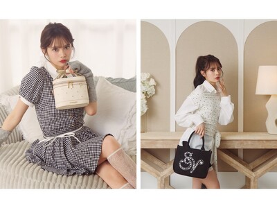 ＡＫＢ48の二期連続センターを務め、今話題の伊藤百花さんが魅せるサマンサベガの最新コレクションからハートモチーフが可愛いバニティバッグや、コーディネートを華やかに彩るビジューシリーズが登場。