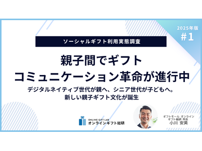 ～2025年版ソーシャルギフト利用実態調査～親子間の「ギフトコミュニケーション革命」が進行中。デジタルネイティブ世代が親へ、アナログネイティブ世代が子どもへ。新しい親子ギフト文化が誕生