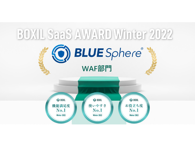 BLUE Sphere(ブルー スフィア)、「BOXIL SaaS AWARD Winter 2022」WAF部門で「使いやすさNo.1」,「お役立ち度No.1」,「機能満足度No.1」を受賞