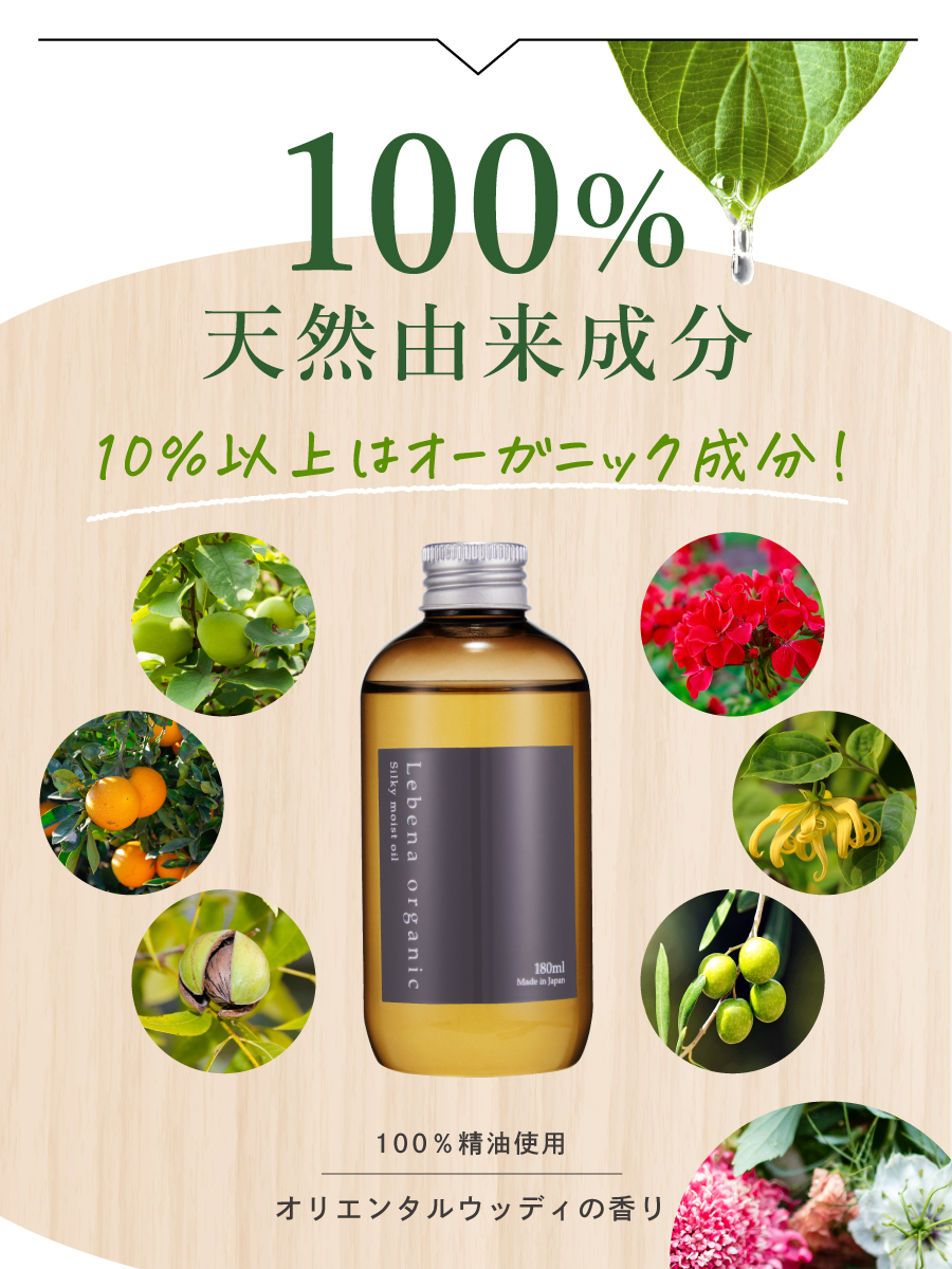 【髪の質感が変わる】国産オーガニックブランド「Lebena organic（レベナオーガニック）」から 『洗い流さないトリートメントオイル』が新発売！《抽選で10名様にプレゼントキャンペーン実施中》