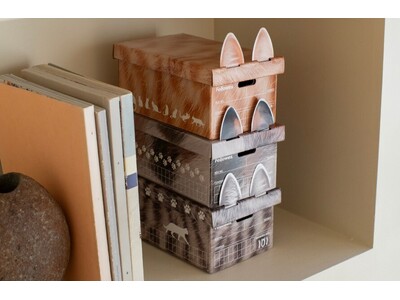 フワフワの毛並み柄に癒される「バンカーズボックス101ねこ柄」を数量限定発売