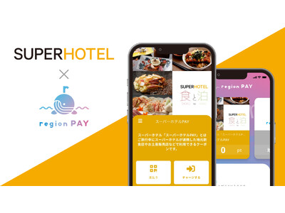 ギフトパッドの地域通貨アプリ『region PAY』がスーパーホテルの提携飲食店クーポン付きプランの決済...